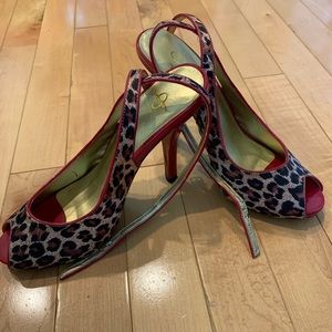 JOEY leopard high heel sandal size 6
